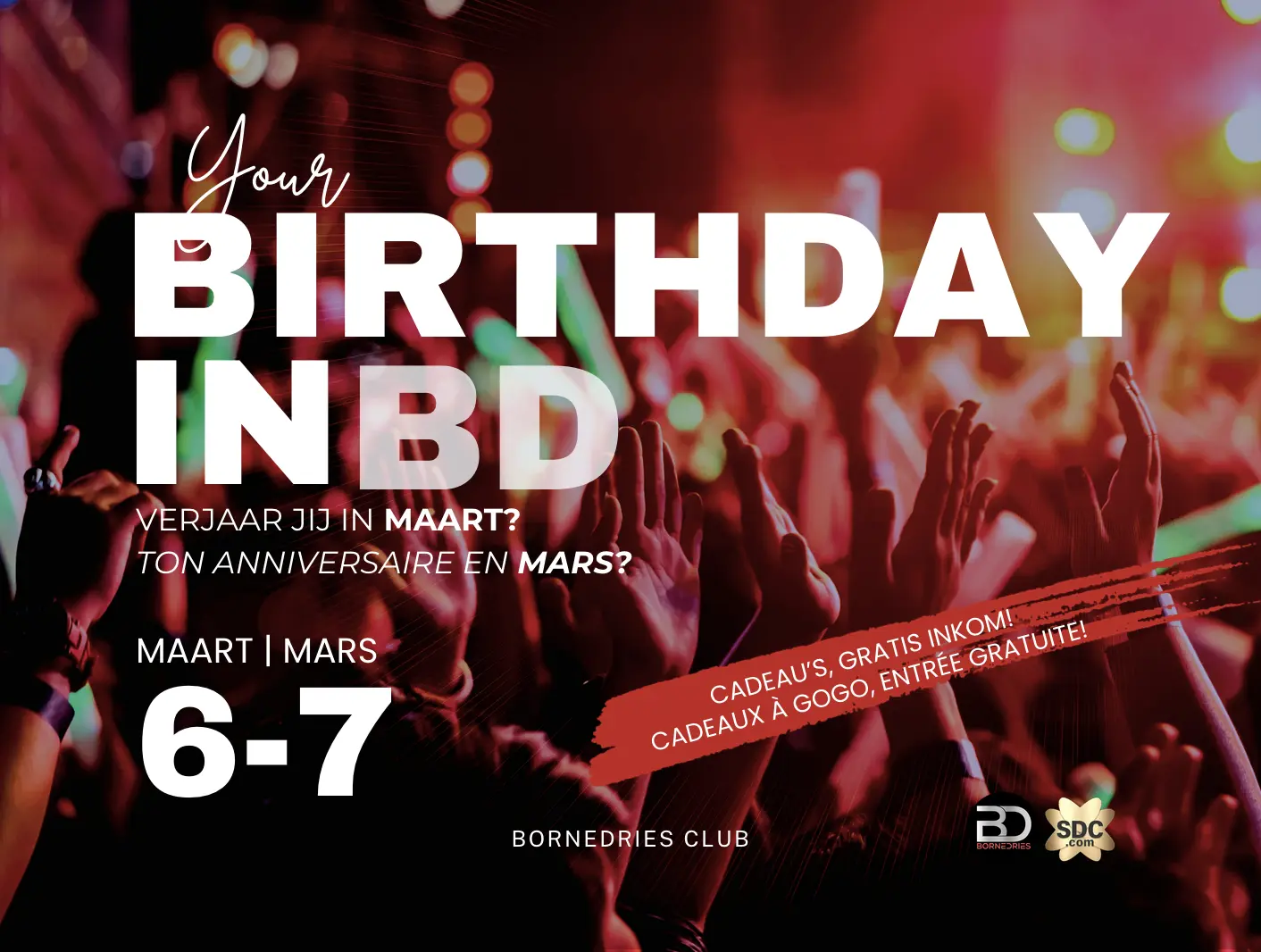 Jouw Verjaardag in Parenclub Bornedries Maart